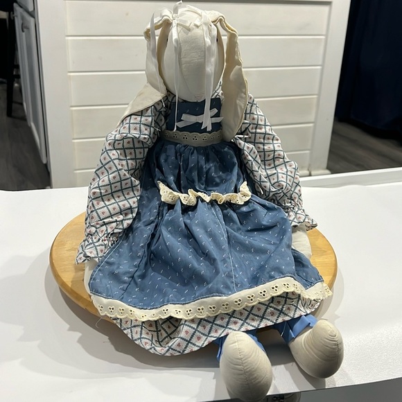 Vintage Handmade Stuffed Bunny Rabbit - Blue and White. - Picture 2 of 9